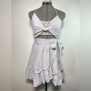 Free People The Real Deal Mini Endless Summer Dress in Grey Dawn S